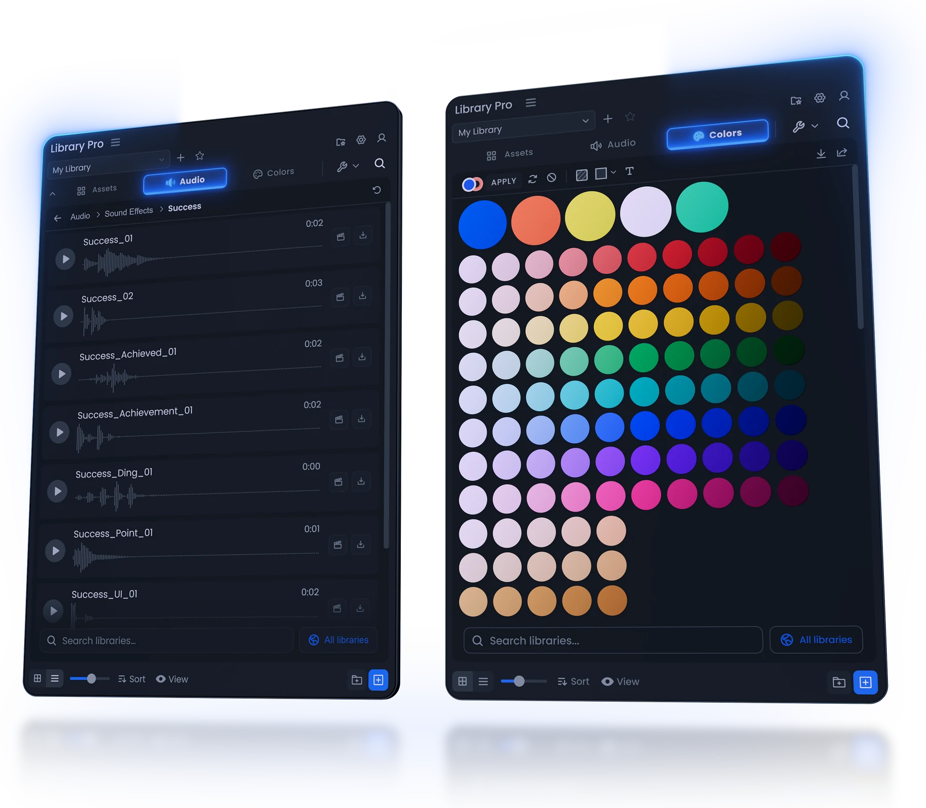 Library Pro panels running inside After Effects