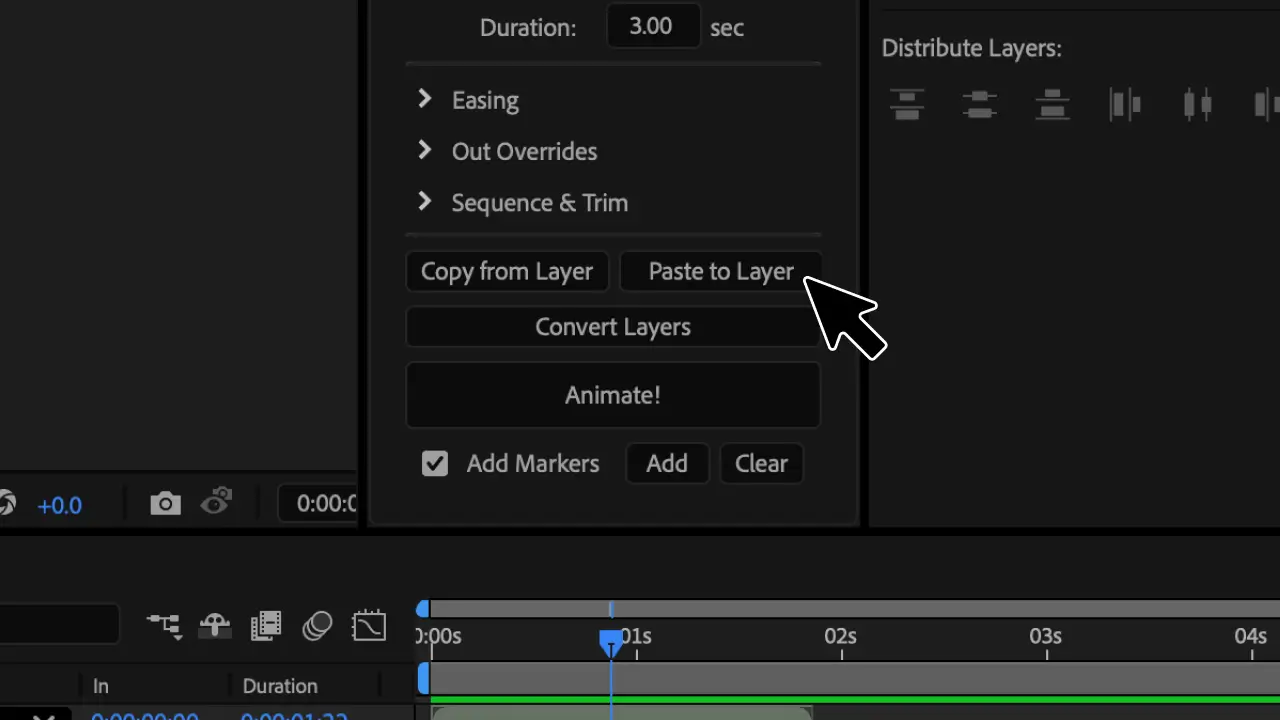 Copy from Layer and Paste to Layer buttons